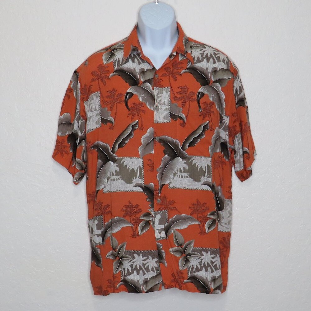 Campia* Men's Short Sleeve Button Down Straight Hem Pocket Hawaiian Shirt~ Large
